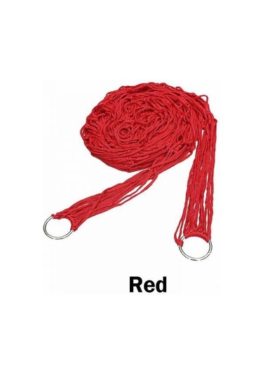 Kırmızı Plaj Hamak Taşınabilir Hamak Örgü Net Halat Açık Kamp Bahçe Salıncağı Asılı Yatak Kırmızı