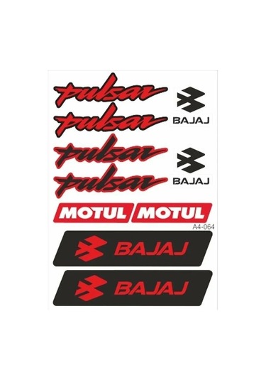 A4 Sticker 064 Tek Paket Çoklu Sticker - Bajaj