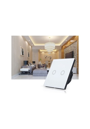 Pazly 86mm 2 Gang Cam Panel Dokunmatik Ev Anahtarı, Rf433 Uzaktan Kumanda, 110v-240v Siyah