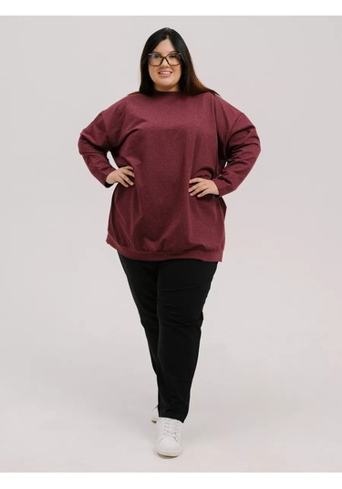 Lena Grand Oversize Sweatshirt Büyük Bedenler 185524006 Kırmızı