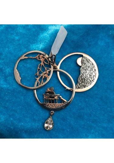 Tasarım 3 Boyutlu Gün Batımını Izleyen Iki Sevgili Gümüş Kolye 92