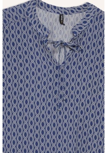 DeFacto Regular Fit Bağcıklı Yaka Desenli Uzun Kollu Bluz N1809AZ25SPIN69 DeFacto Regular Fit Bağcıklı Yaka Desenli Uzun Kollu Bluz N1809AZ25SPIN69