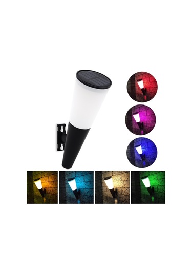 Cbtx Bahçe Aydınlatma N230 Dış Mekan Solar Bahçe Dairesel Koni Duvar Lambası, Stil: Renkli Işık