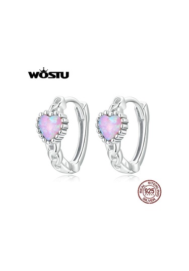 Wostu Otantik 925 Ayar Gümüş Narin Güzel Renkli Aşk Küpe Kadınlar Takı Hediye İçin Diğer