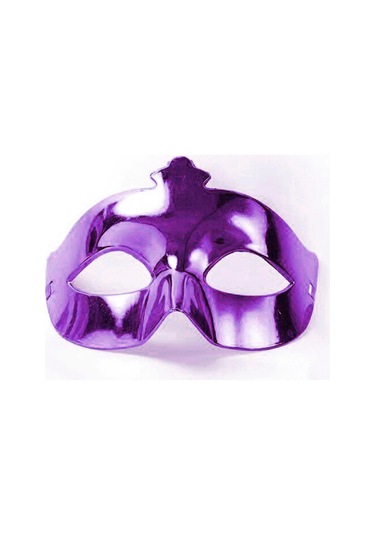 Mor Renk Kostüm Partisi Ekstra Parlak Balo Maskesi 15x10 Cm Renkli