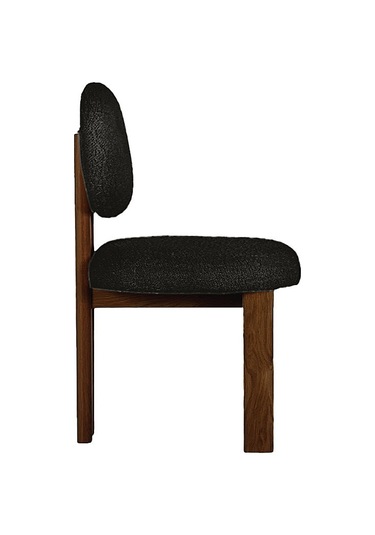 Coco İskandinav Teddy Natural Ahşap Bohem Sandalye Ceviz - Antrasit