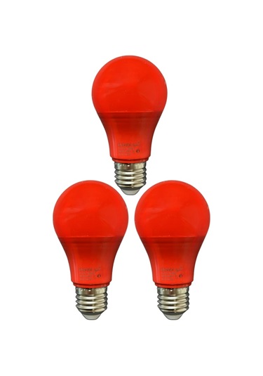3 Adet Osaka 10w Kırmızı Işık E27 Duylu Kalın Duy Led Ampul