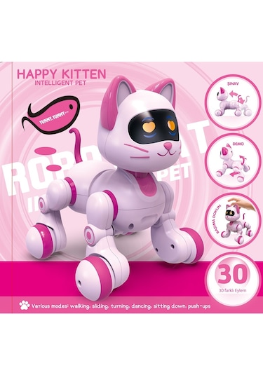 Oyuncak Uzaktan Kumandalı Sesli Işıklı Akıllı Robot Kedi