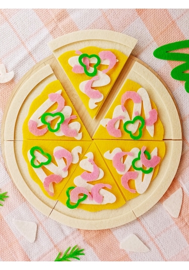 Keçe Pizza Oyun Seti Montessori Aktivite