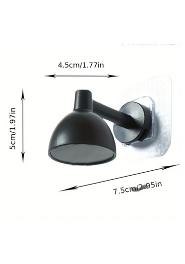 Lamba Şeklinde Manyetik Anahtar Tutucu Duvara Yapışkanlı Dekoratif Askı Gri - Siyah