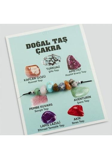 Nrzsnt Doğaltaş Taş Çakra Bileklik - Turkuaz