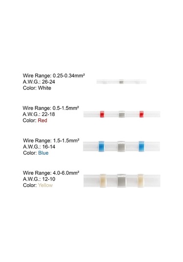 300pcs Lehim Konnektör Seti Su Geçirmez Ve Yalıtımlı Kablo Terminalleri