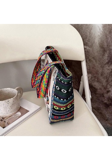 Ganzhoushop Vintage Tote Suntek Stil Kadın Günlük Kullanım F-kırmızı-fil Çanta Wu Çok Renkli