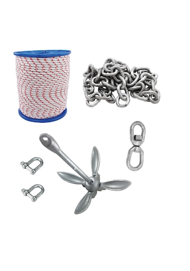 Tekne Çapa Seti. 6 Kg. Tekne Ve Bot Çapası. Kombine Hazır Set