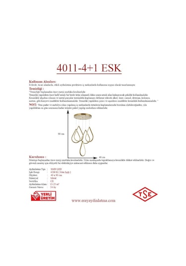 Eray Aydınlatma 4011-5 Y Eskitme Led Avize