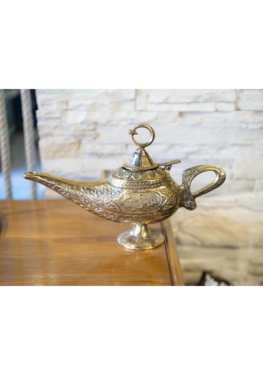 Alaaddin Sihirli Lamba Pirinç Gold Renk