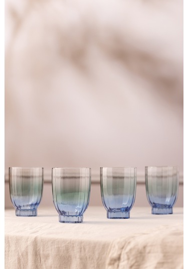 Rakle Elite 4'lü Su Bardağı Seti Mavi 320 Cc Renkli