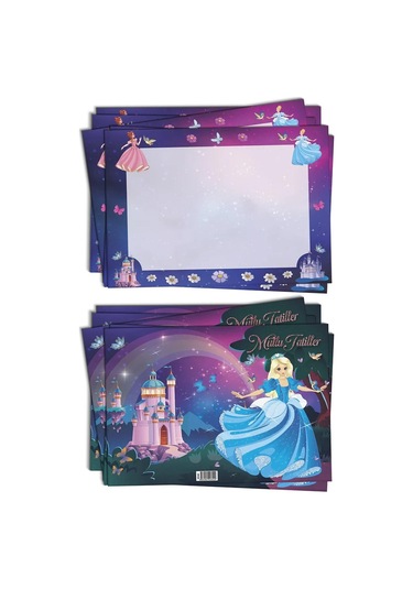 Gen-of Prenses Temalı 27x36 Karton İlkokul Yatay Karne Kabı 20 Adet