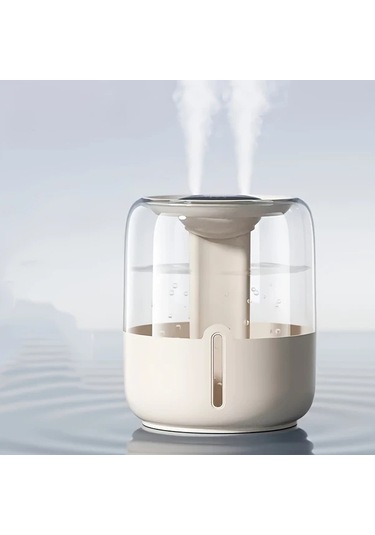 Motion003 Beyaz 1 Adet Büyük Kapasiteli Usb Çift Püskürtmeli Hava Nemlendirici Tüm Mevsimler İçin İki Renk Seçenekli