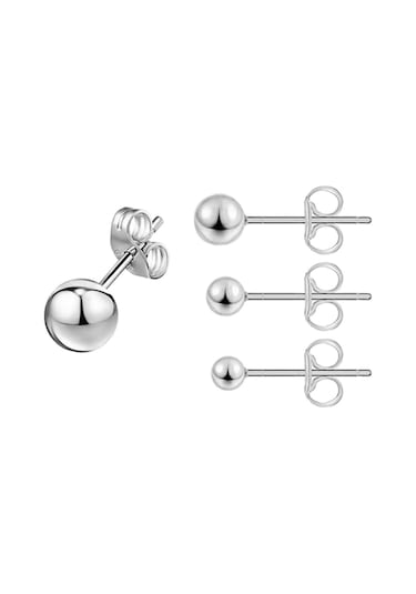 Chavin Yuvarlak Gri 3/4/5 MM. Set Bayan Erkek Çelik Küpe Ep12By