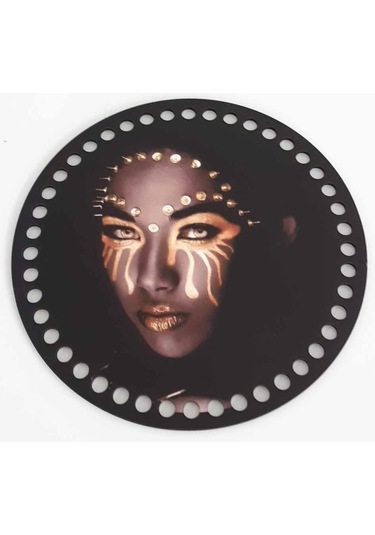 Çanta Aksesuar Ahşap 19 Cm Çapında Resimli Plaka