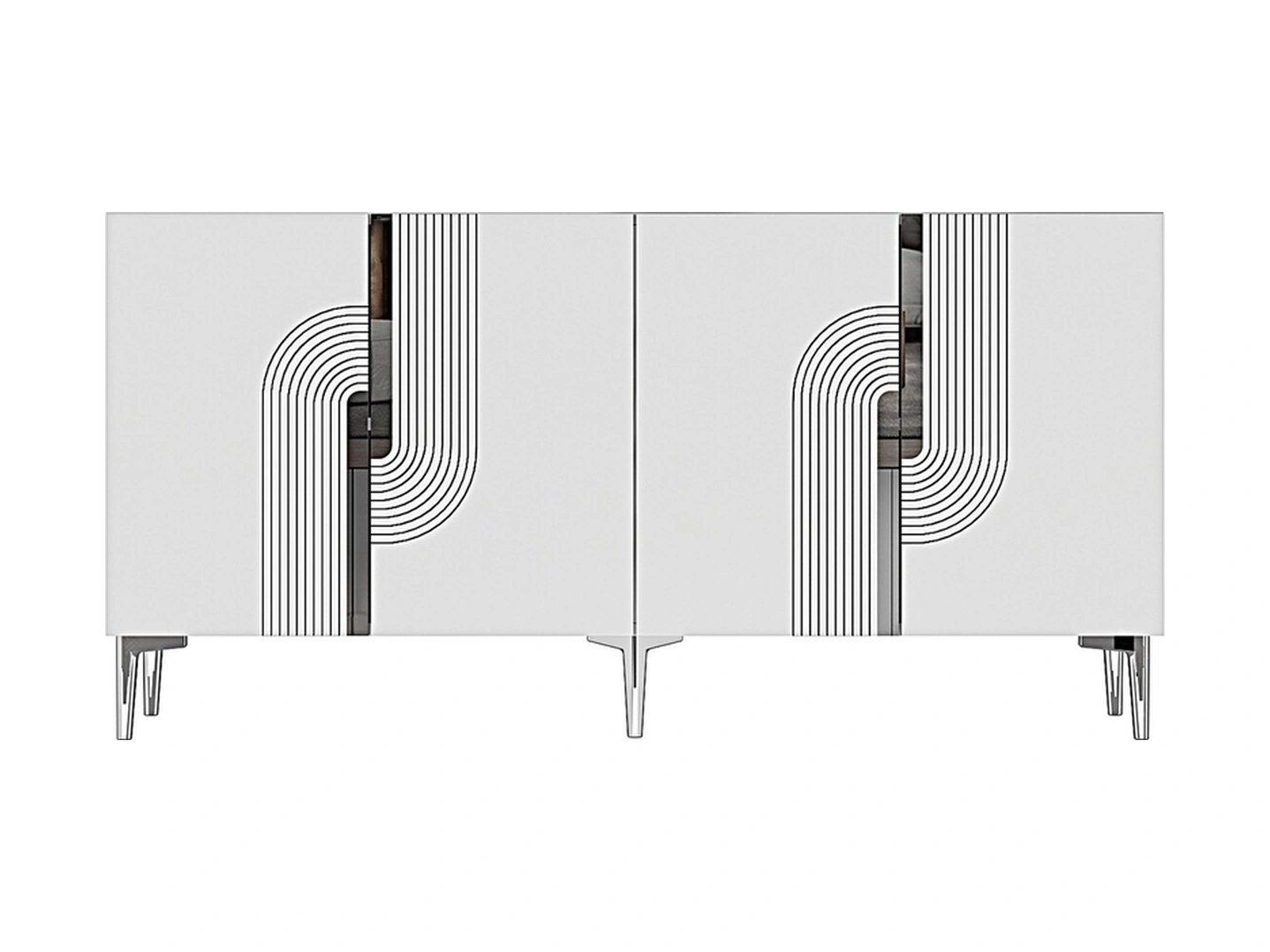 Ka1516bs Meyra Konsol, Kahve Köşesi, Tv Sehpası Beyaz-sılver 150cm Beyaz