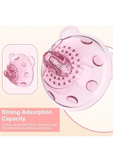 Tysm Kablosuz Şarjlı Meme Ucu Stimülatörü - 10 Modlu 360 Döner Masaj, Şeffaf Ve Pembe Renkler Çok Renkli