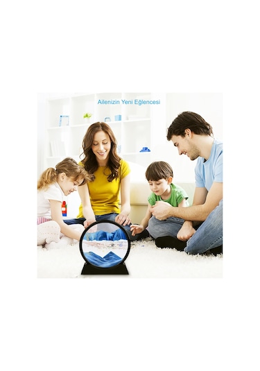 Hymark Hareketli 3d Kum Saati 30cm Büyük Boy Mavi Yuvarlak 12inch