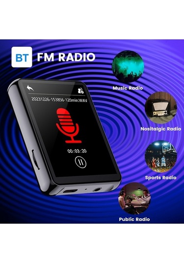 Flybuy Taşınabilir Dokunmatik Mp3 Çalar: Bluetooth 5.0, Yüksek Kalite Ses, Fm Radyo, 112 Karakter, Pratik Kullanım