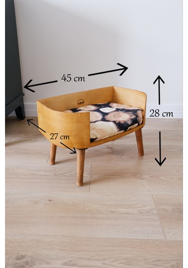 Huncar Kedi Evi Ahşap Doğal Dekoratif