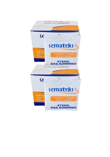 Semateks Steril Kompres Sapanç 7,5cm X7,5cm 100 Adet 2 Ku...