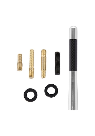 Mazda Mazda2 Uyumlu Alüminyum Karbon Fiber Oto Araç Anten Çubuğu Gri