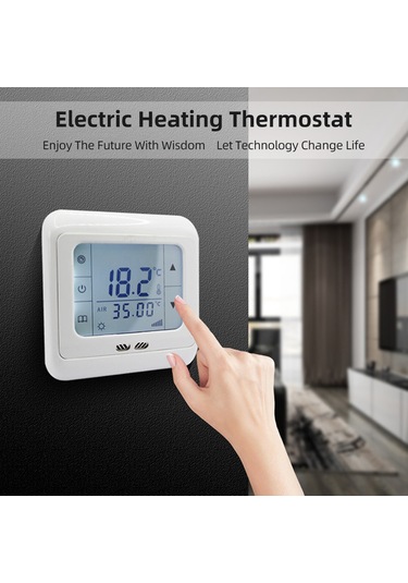 Yifomall 16a 220v Embedded Isı Kontrol Cihazı, Dokunmatik Lcd Ekran, 0-99 C Aralığı, Isı Filmi Ve Kablo Kontrolü