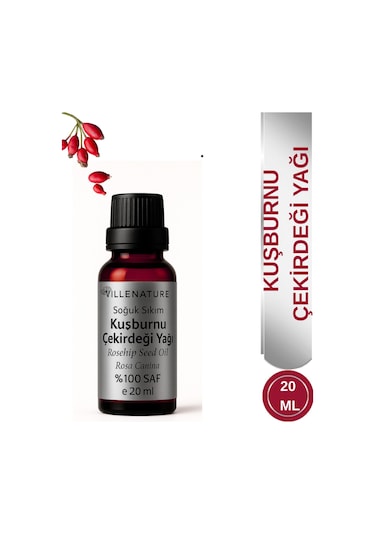 Villenature Soğuk Sıkım Kuşburnu Çekirdeği Yağı Rosehip Seed Oil Rosa Canina 20 Ml