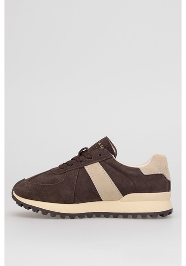 Lufian 122230034 Doris Kadın Hakiki Deri Klasik Sneaker Kahverengi Kahverengi