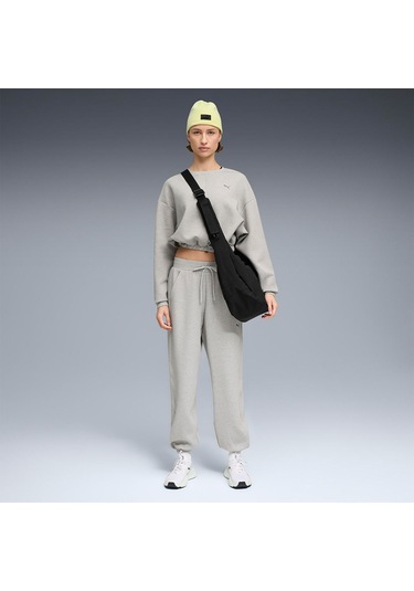 Puma Cloudspun Crew Kadın Gri Bisiklet Yaka Sweatshirt Gri