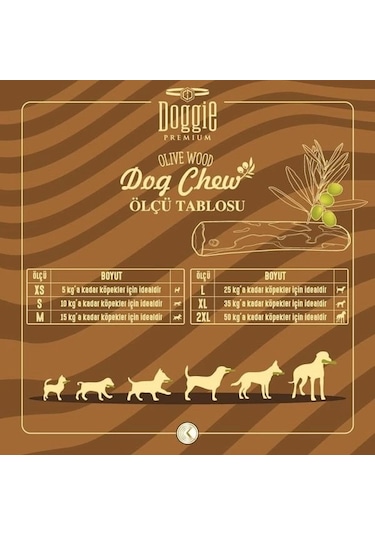 Doggie Doğal Zeytin Ağacı Köpek Çiğneme Oyuncağı Medium