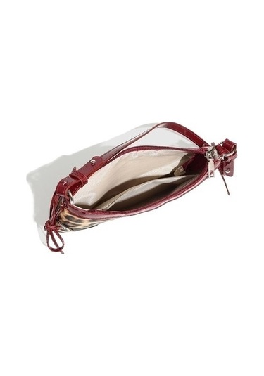 Silkroadselect Sonbahar El Çantası Leopar Desenli Koltuk Altı Çantası Çok Yönlü Dokuma Çanta Tek Omuz Küçük Kare Çanta Kadın Çantası Açık Kırmızı