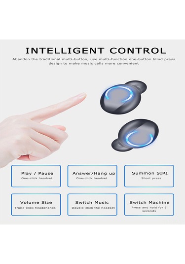 Skycity F9-8 Siyah Tws Bluetooth Kulaklık - Bt 5.0, 8d Stereo Ses, 2000mah Şarj Kutusu, Su Geçirmez, Dokunmatik Kontrol, Hd Konuşma