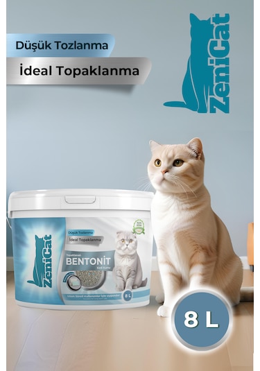 Zenicat Marsilya Sabunu Kokulu Renkli Kedi Kumu İnce Taneli Bentonit 8 L