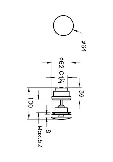 Vitra Lavabo Yuvarlak Süzgeci Universal Sabit A45148 Krom