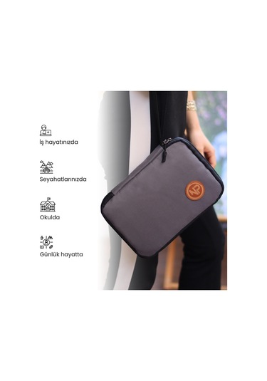 Npo Array Kablo Makyaj ve Aksesuar Organizer Çantası Gri