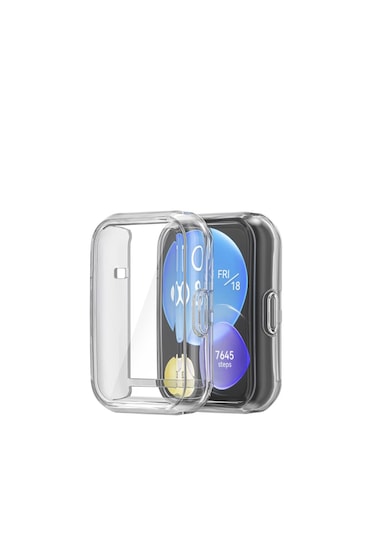 Huawei Watch Fit 2 Uyumlu Şeffaf Silikon Kasa Ve Ekran Koruyucu