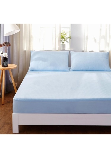 Novahub Mavi Rahat Yatak Havlu Kumaş Çarşaf Tpu Su Geçirmez Anti-mite Çarşaf Simmons Yatak Koruyucu Otel Çarşaf - 90 X 200 Mavi