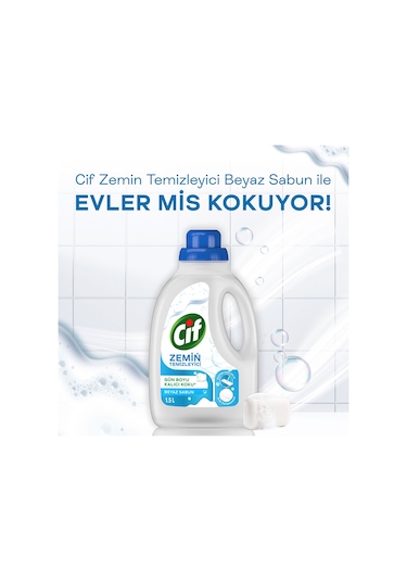 Cif Zemin Temizleyici Beyaz Sabun 1500 Ml X3 3'lü Set