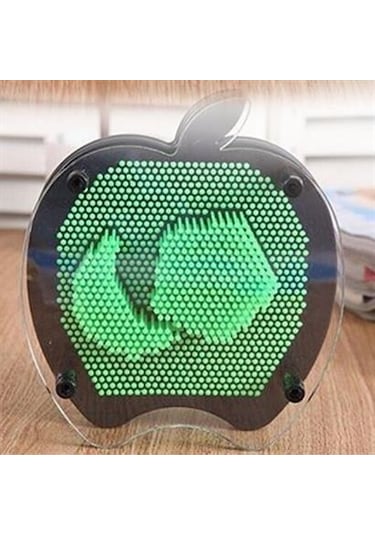 Buffer Elma Şeklinde Pin Art Dekoratif 3d Çivi Sanatı Filografi Tahtası Yeşil
