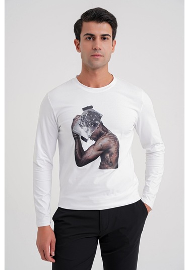 Ts 862 T-shırt Beyaz Klasik Beyaz