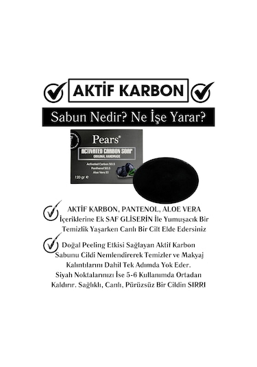 Pears Gliserinli Aktif Karbon Sabunu 120 G