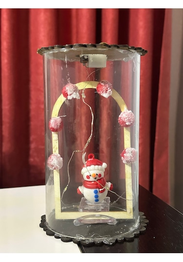 Yılbaşı Noel Temalı Led Işıklı Cam Fanus 0