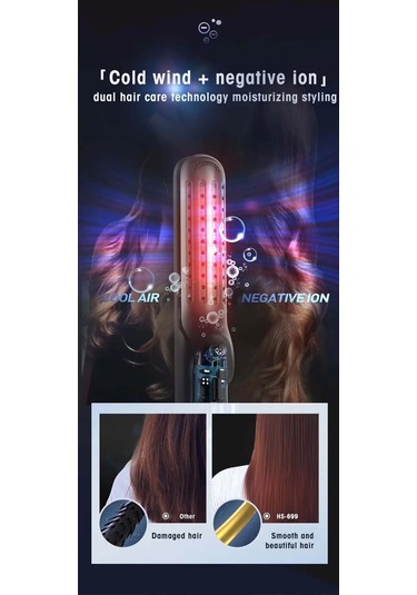 Black 2'si 1 Arada Seramik Serin Hava Akışı Saç Şekillendirici